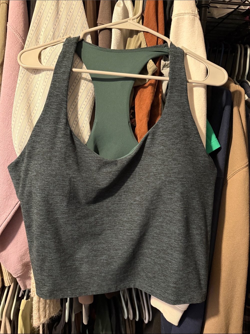 Dark green Fabletics Racerback Crop Tank Top - Women